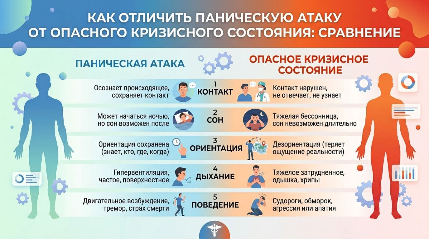 Как отличить паническую атаку от опасного кризисного состояния