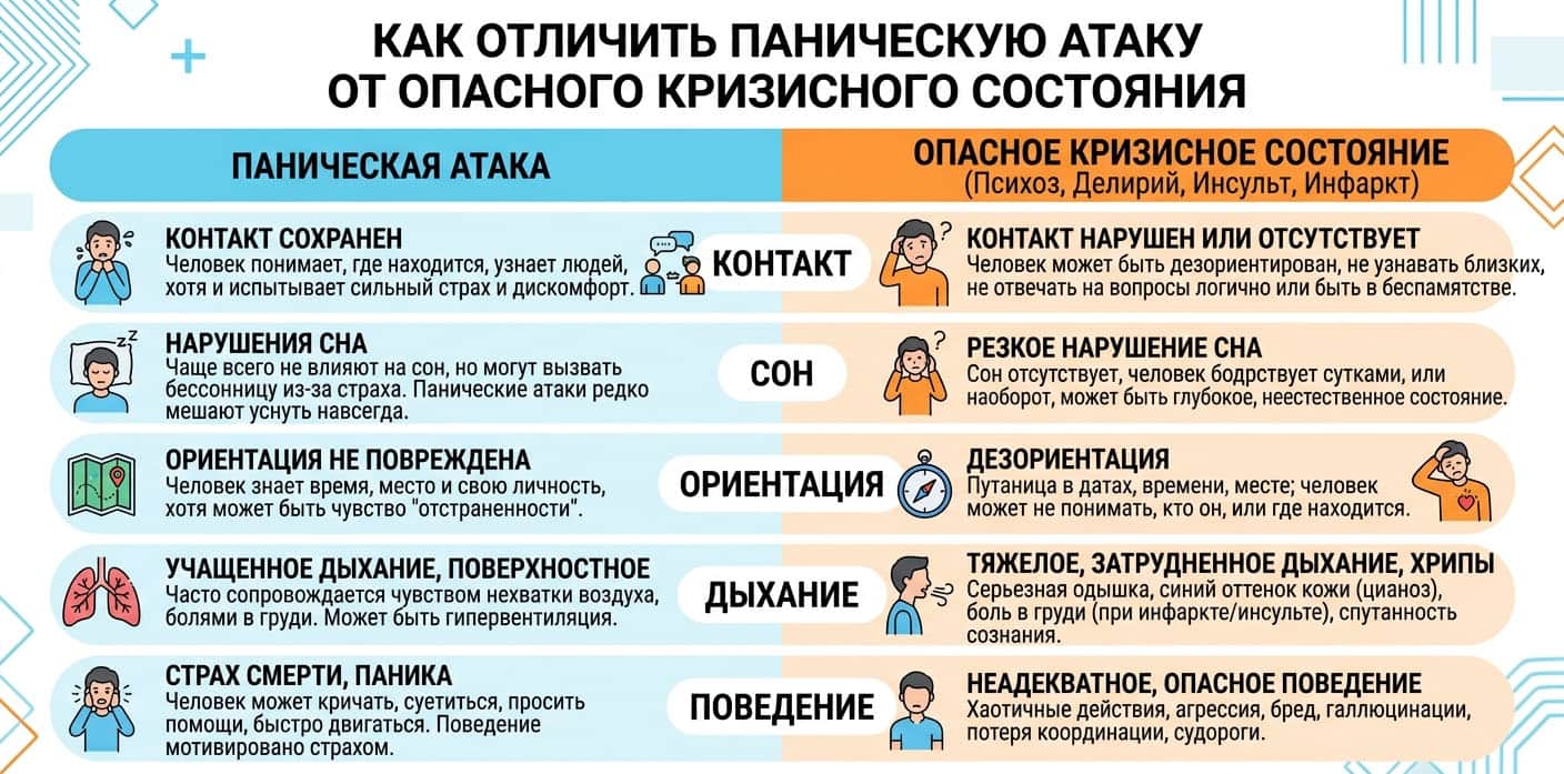 Как отличить паническую атаку от опасного кризисного состояния